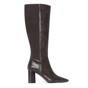 DONALD J PLINER Houda Snakeskin Embossed Knee High Leather Boots